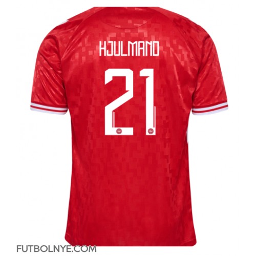 Camiseta Dinamarca Morten Hjulmand #21 Primera Equipación Eurocopa 2024 manga corta